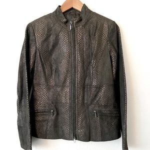 Alfani Genuine Snakeskin Leather Jacket Size Medium
